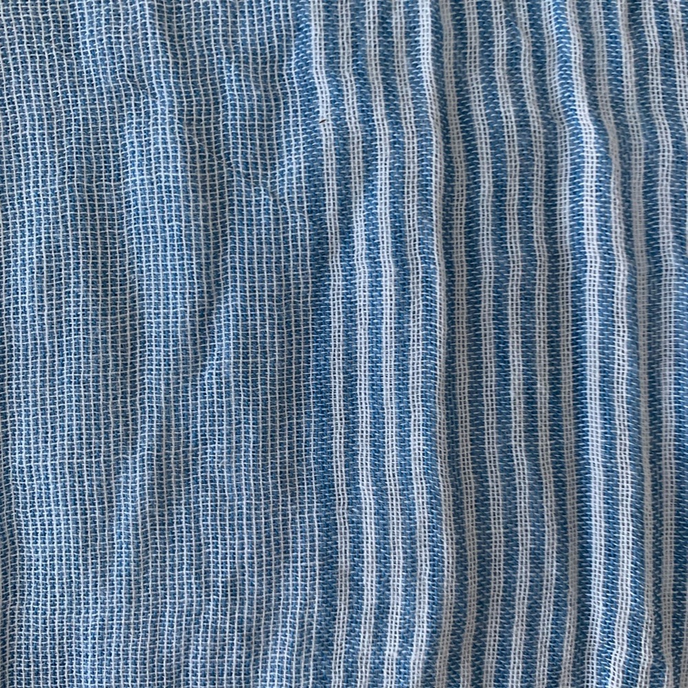 blue and white stripe infinity scarf